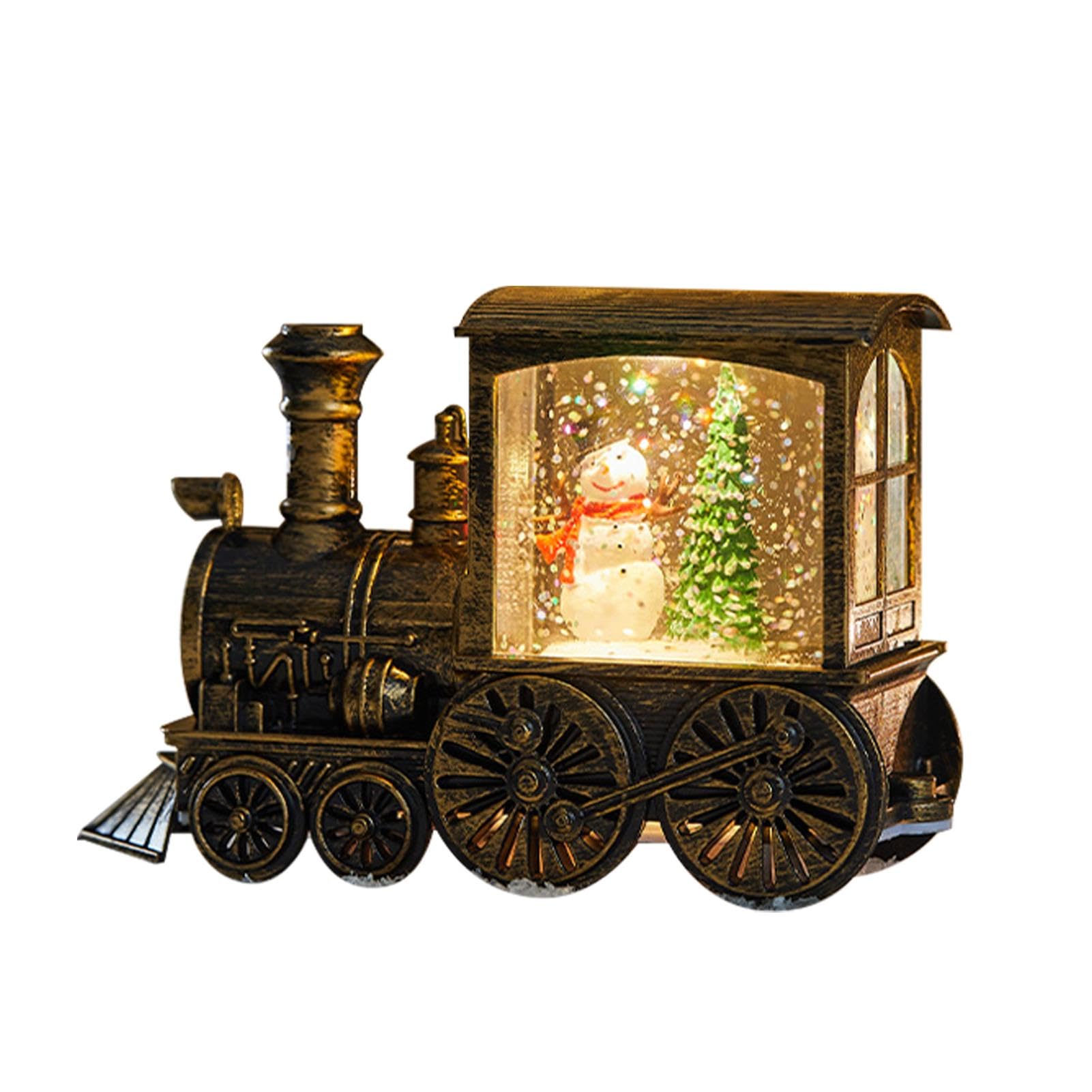 Amazon.co.jp: クリスマス トレイン スノードーム | ライト付き